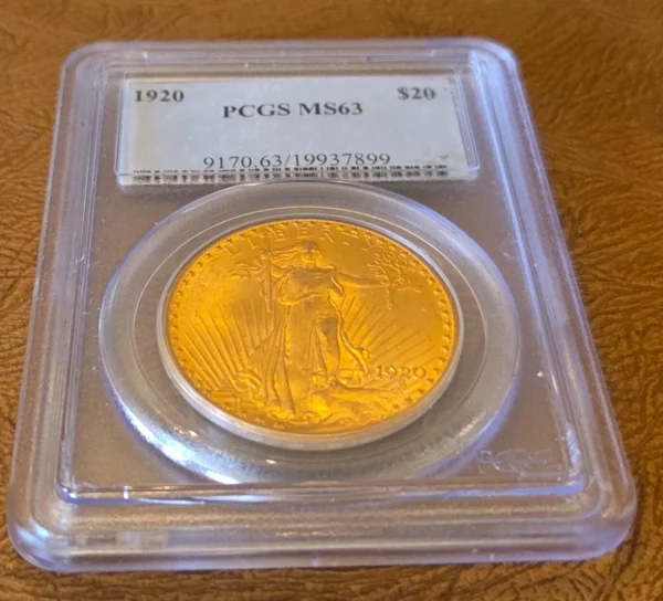 1920 St. Gaudens $20 Gold piece PCGS MS-63