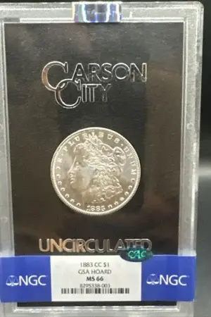 1883-CC Morgan Silver Dollar $ GSA Hoard MS66 NGC CAC