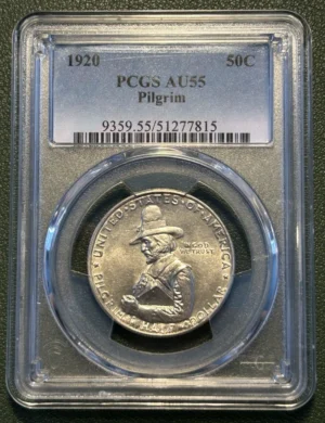 1920 Pilgrim Half Dollar - PCGS AU-55