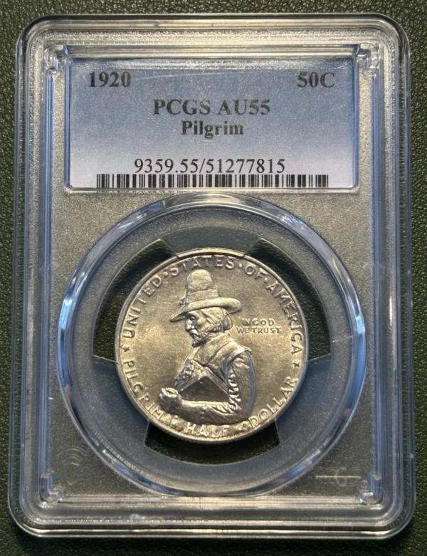 1920 Pilgrim Half Dollar - PCGS AU-55