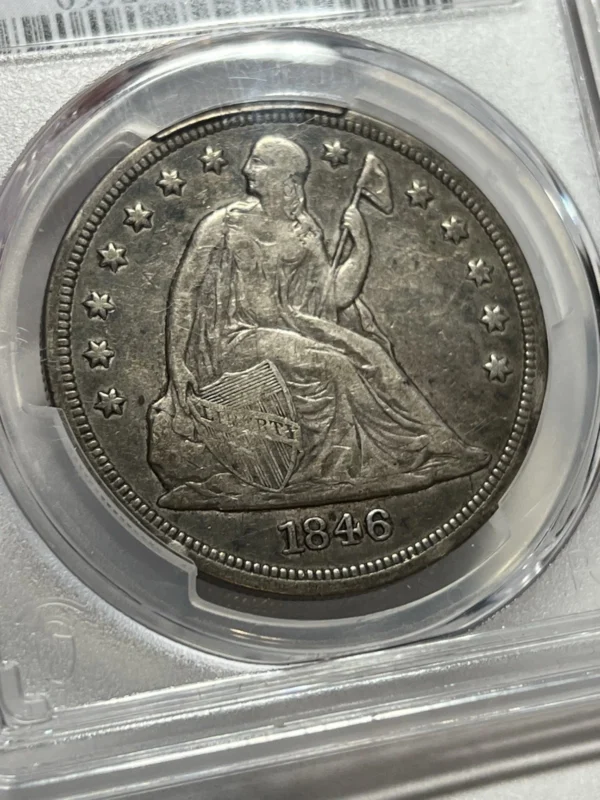 1846 $1 Seated Liberty Silver Dollar PCGS VF25