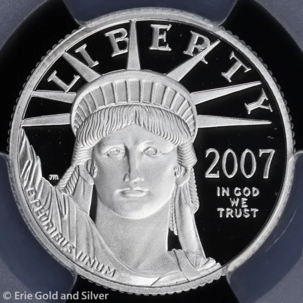 2007-W $25 Proof 1/4 oz Platinum Eagle Statue of Liberty PCGS PR 69 DCAM