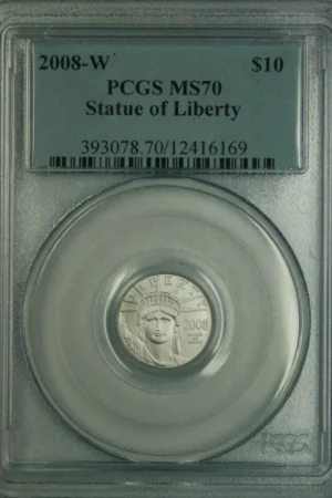2008-W $10 Burnished Tenth Ounce Platinum Eagle PCGS MS70