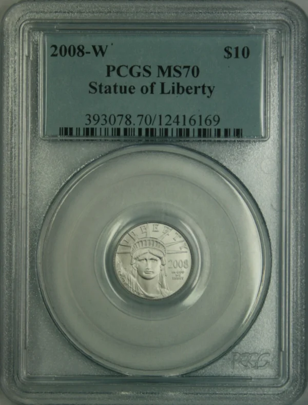 2008-W $10 Burnished Tenth Ounce Platinum Eagle PCGS MS70