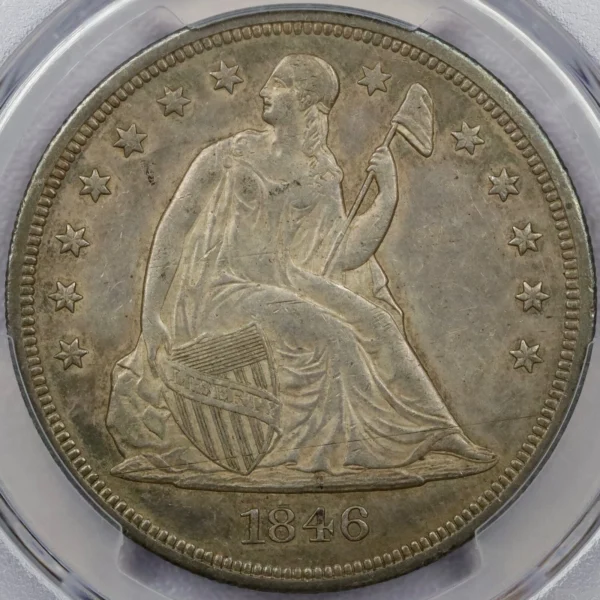 1846 $1 Seated Liberty Dollar - PCGS AU 55