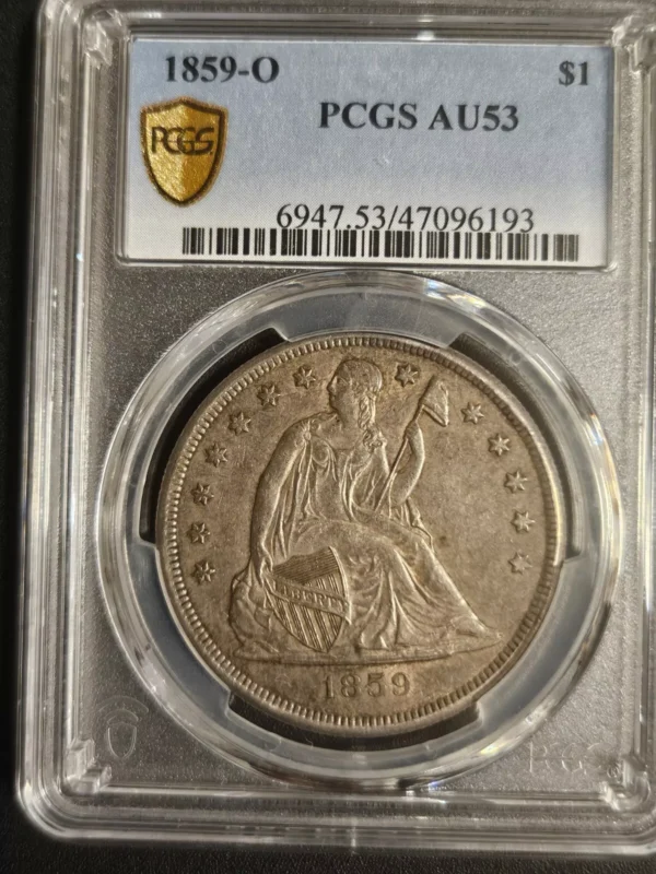 1859-O $1 Seated Liberty Dollar * PCGS AU53