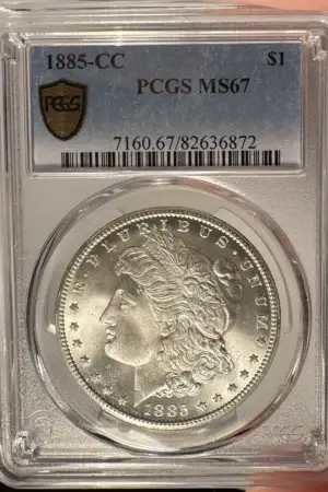 1885-CC $1 PCGS MS 67 Morgan Silver Dollar