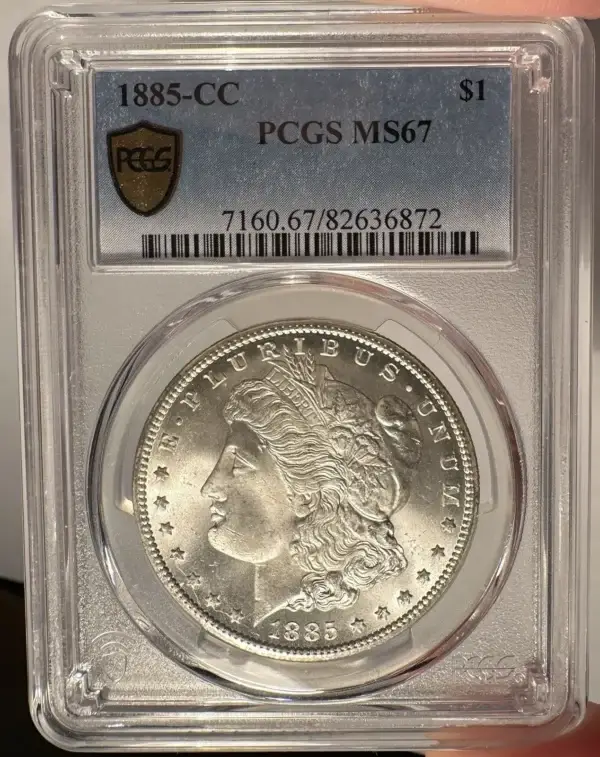 1885-CC $1 PCGS MS 67 Morgan Silver Dollar